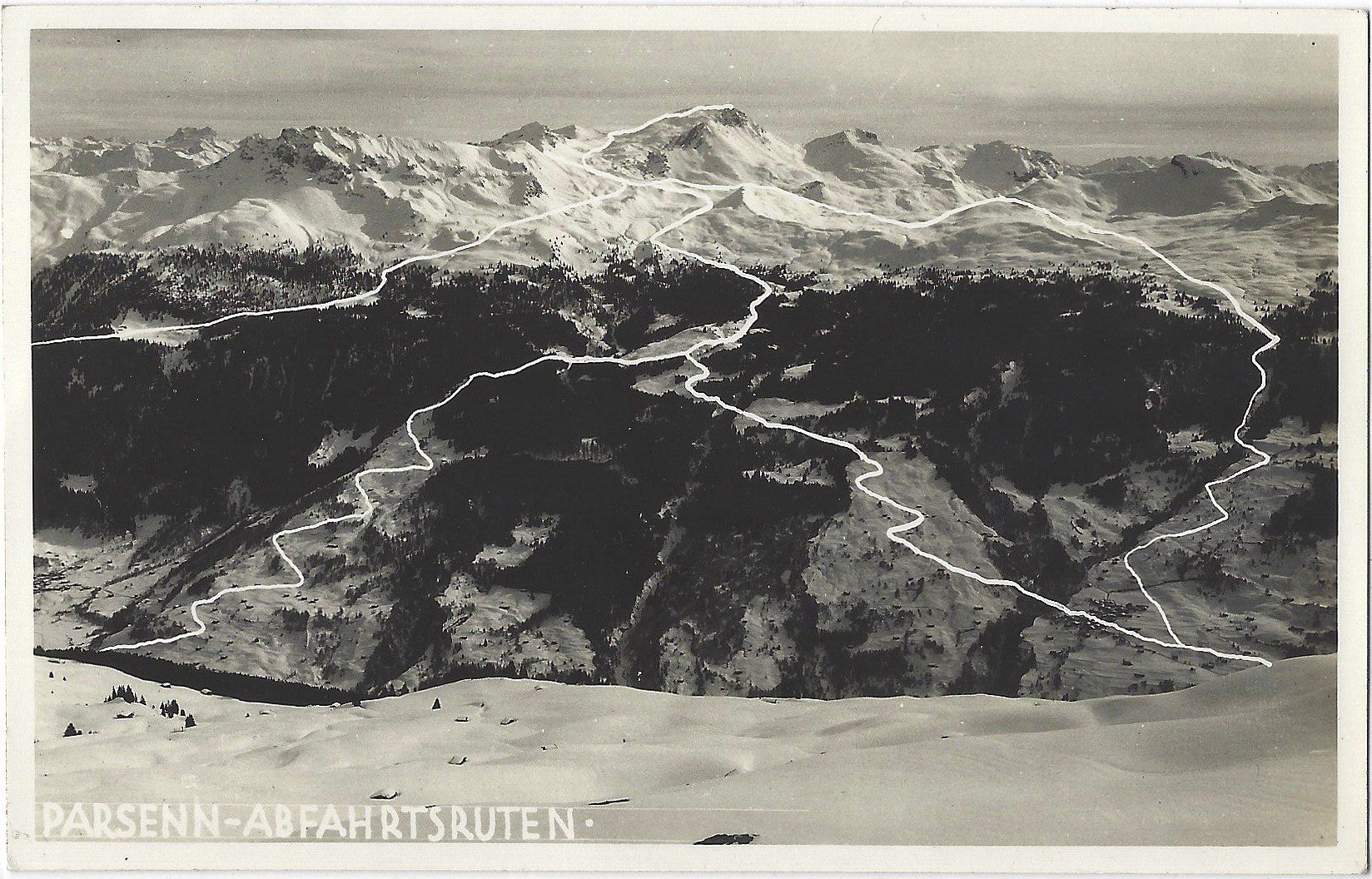 Cartoline postali: PARSENN-ABFAHRTSRUTEN . – Usato da Bütschwil venduto da Jackson1A