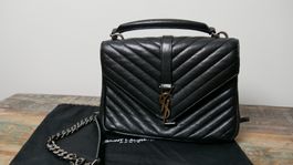 Yves Saint Laurent Medium College Bag Black schwarz silber