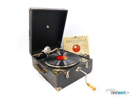 Koffergrammophon inkl. 20 Schallplatten von ODEON