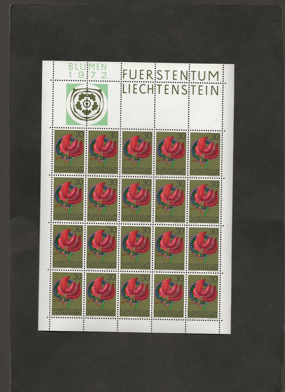 Tutti i francobolli: Bogen Serie Blumen 1972 Liechtenstein postfrisch – Usato da Au ZH venduto da xelagreb01 2
