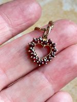 Goldene kette Granat Herzanhänger Vintage ❤️🎁