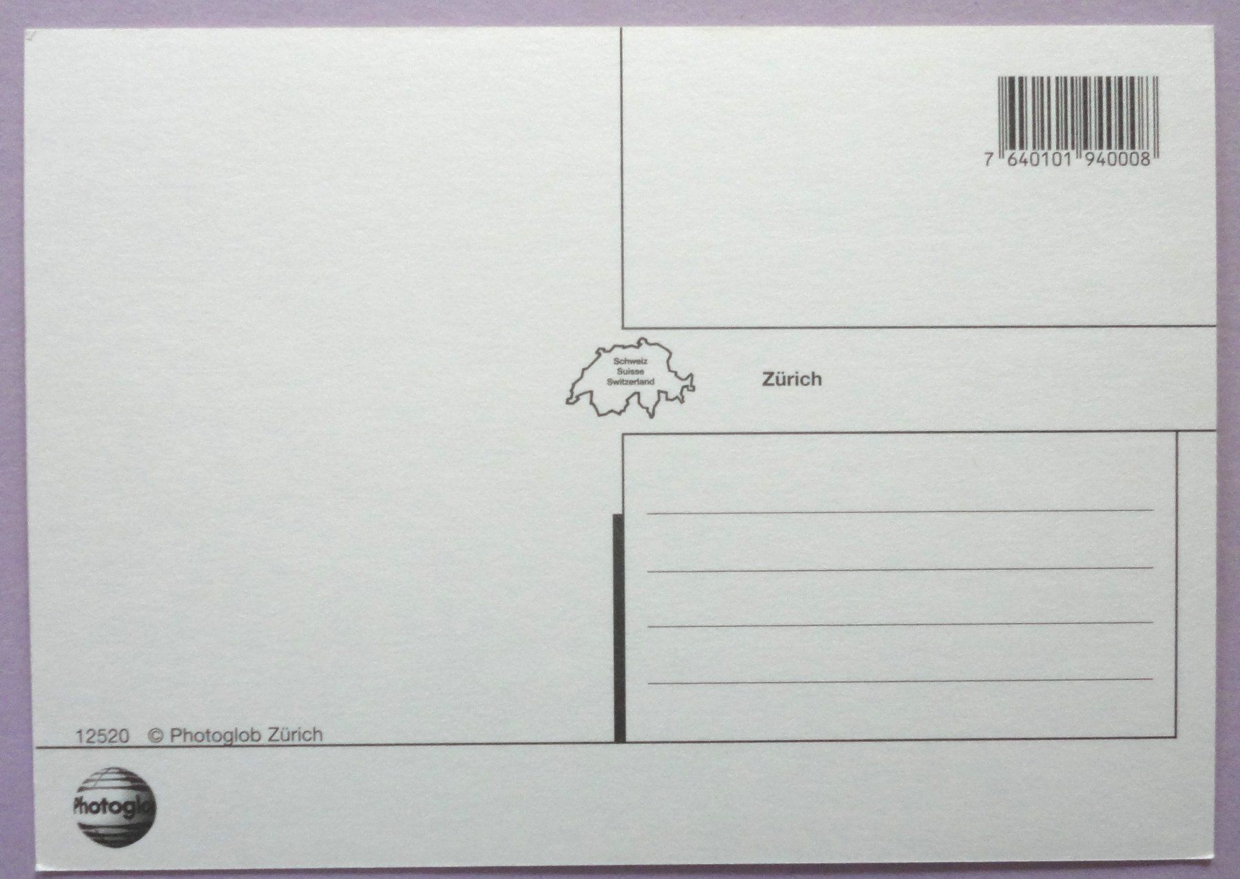 Cartoline postali: Zürich – Usato da Fétigny venduto da Billy2miny 1