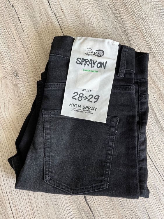 Cheap monday high spray best sale jeans black