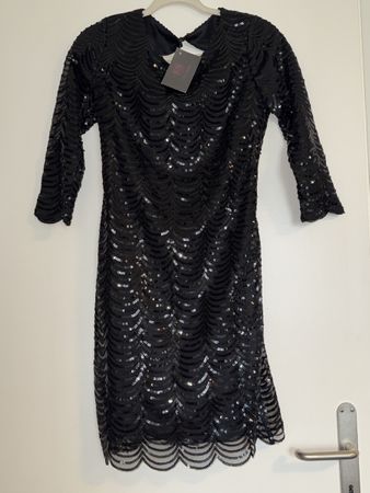 Schwarzes Damen Kleid mit Pailletten/ Grösse L, Neu