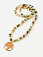 Moss Agate Necklace Rose Gold Plated Silver