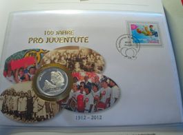 Medaillenbrief 2012, 100 Jahre Pro Juventute, auf FDC