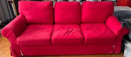 Red sofa for three. IKEA. 100x220cm
