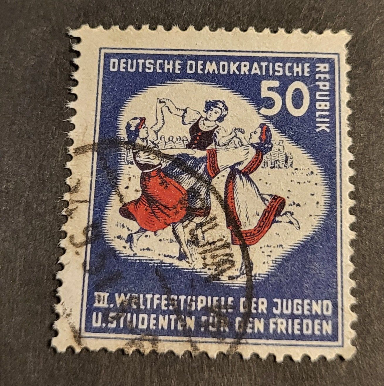 Tutti i francobolli: DDR 1951 Volktanz briefmarke – Usato da St Gallen venduto da Stampsalshobby