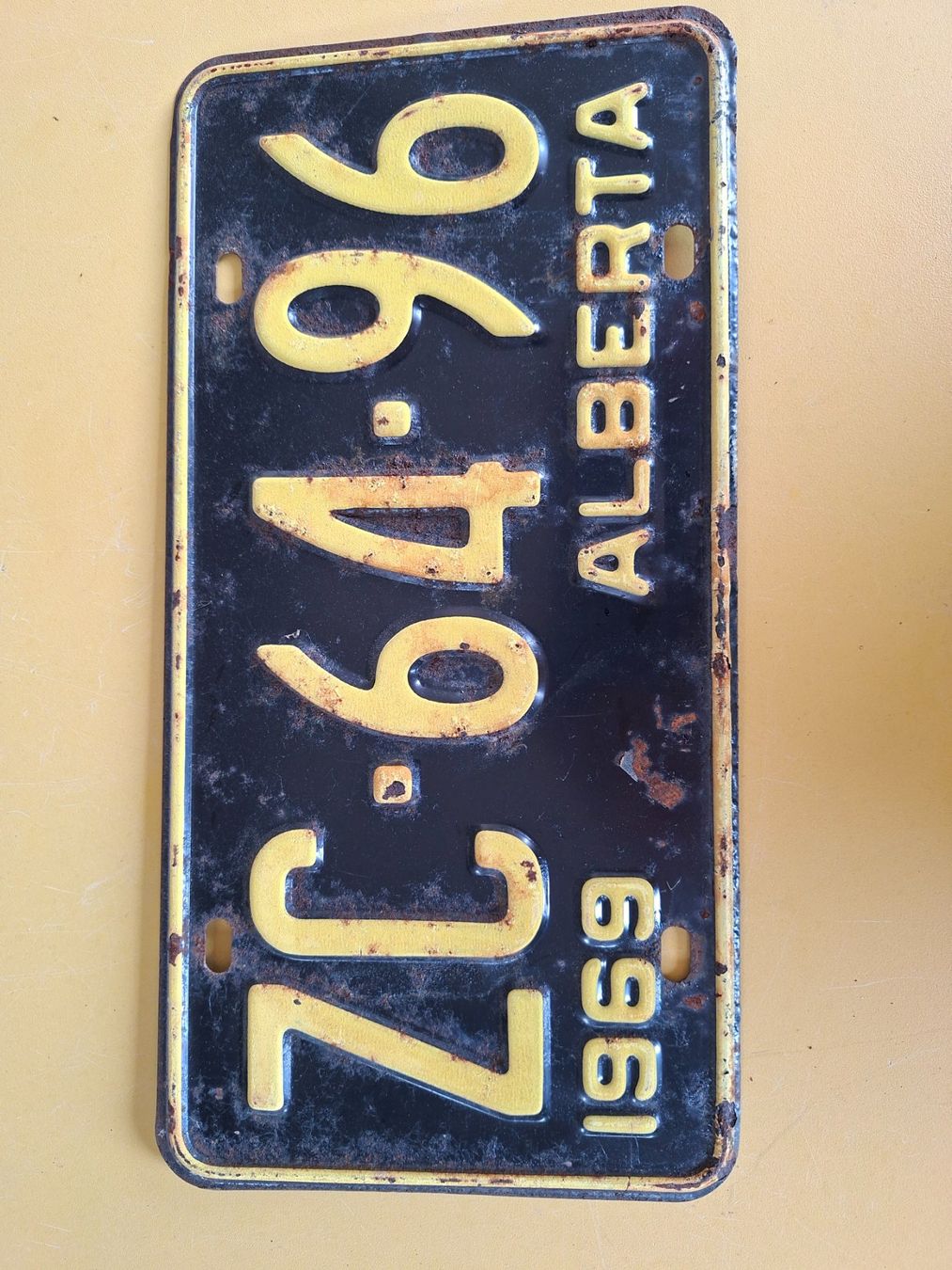 Insegne: Nummerschild Alberta 1969 ZC-64-96 original – Usato da Ehrendingen venduto da CHMEX 3