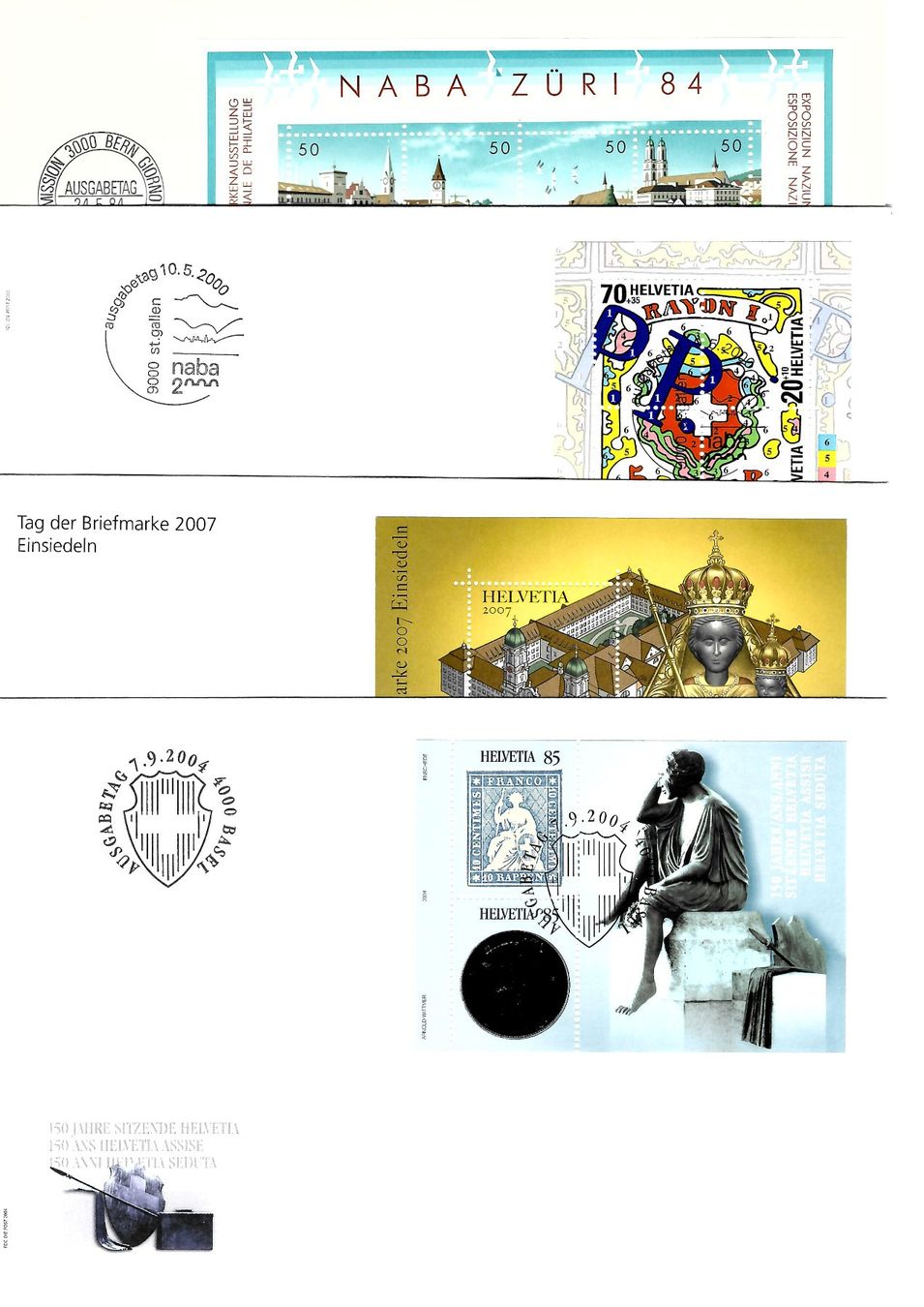 Tutti i francobolli: 8 FDC Schweiz Sonderblöcke ab 1.-- – Usato da Bonstetten venduto da Vrk220556 1