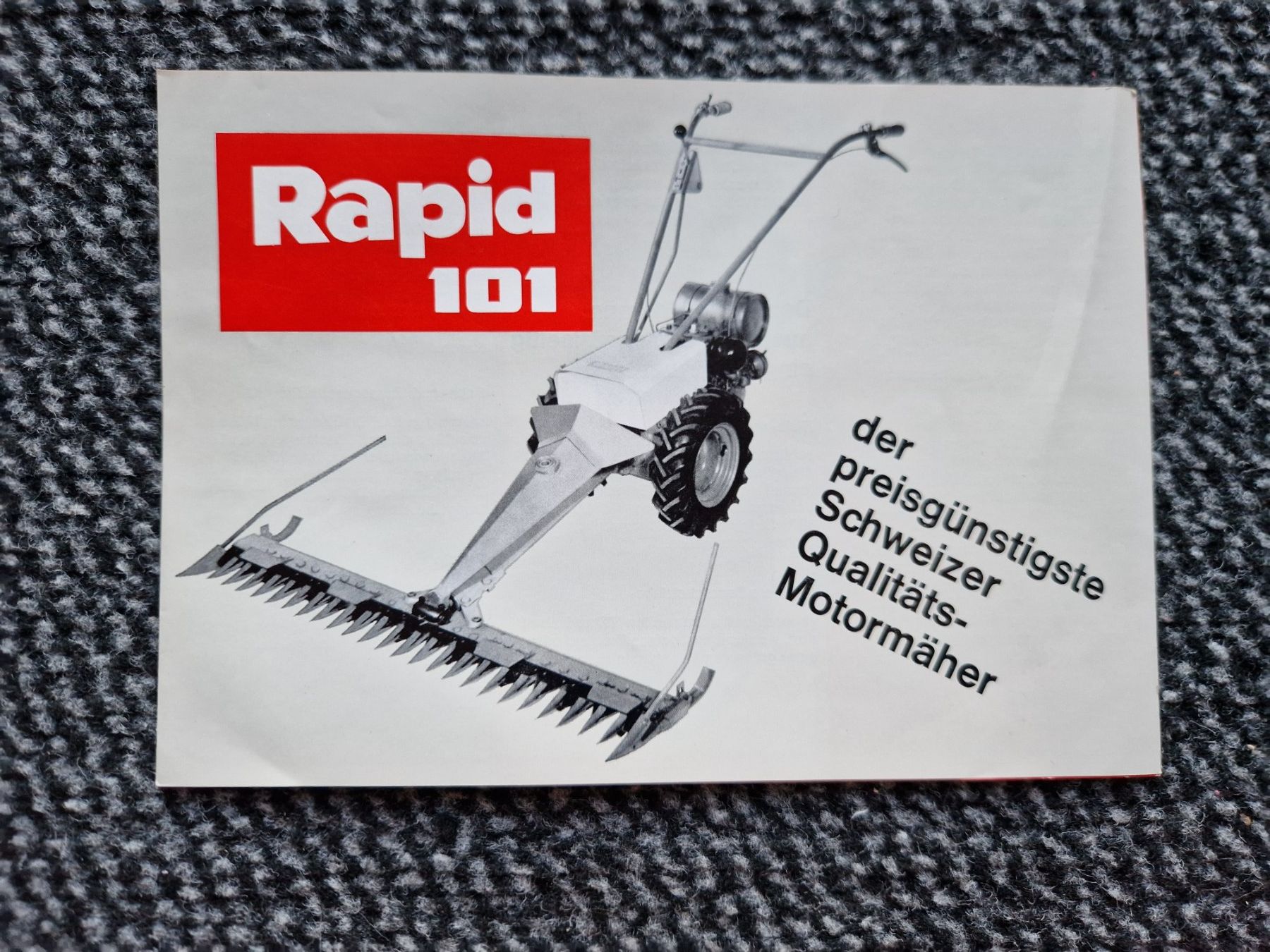 Rapid Tracteurs: Original Prospekt Rapid 101 Motormäher – D'occasion à Dürnten par Bachtel84