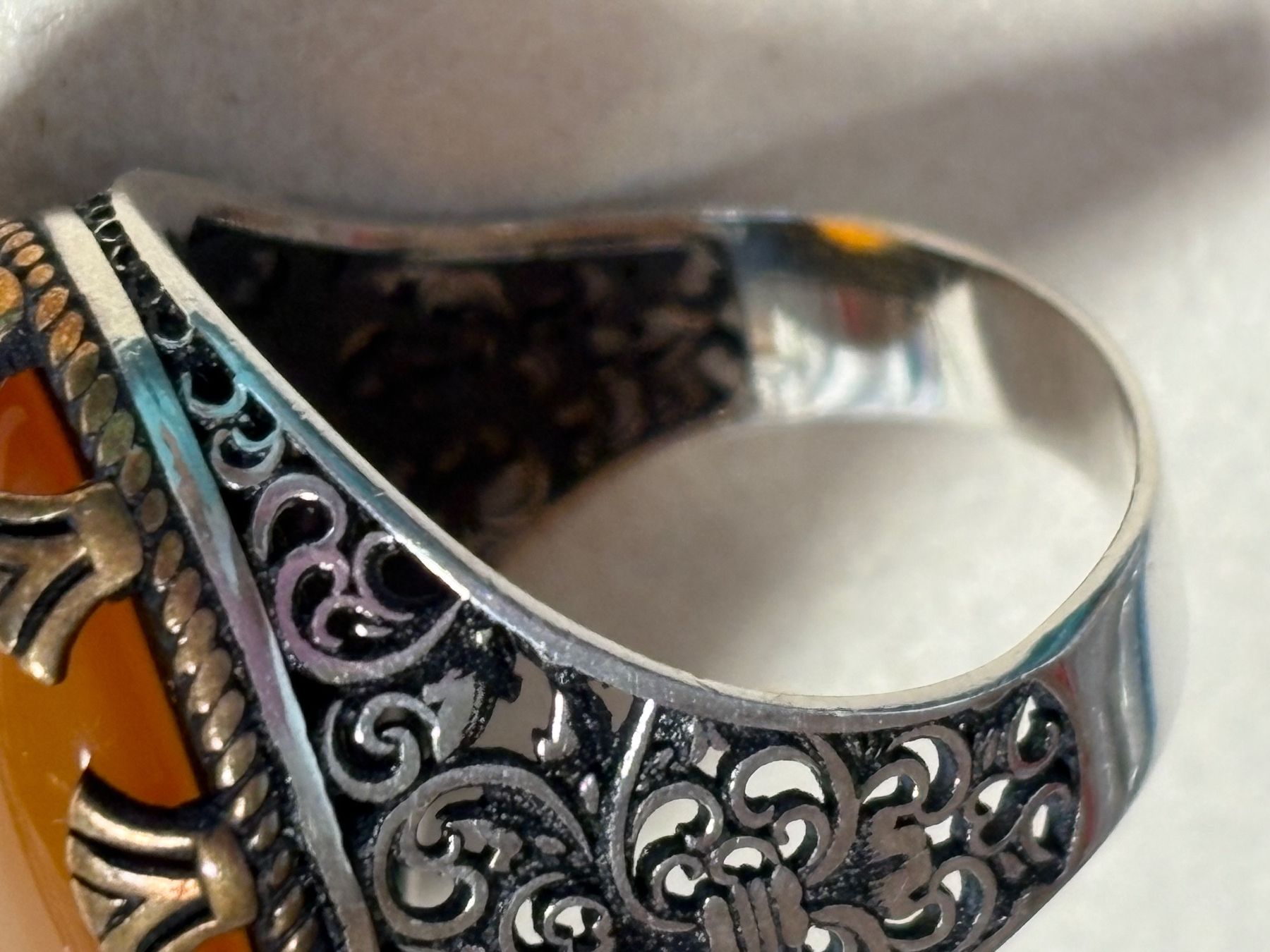 Ringe: Silberring 925, mit gelben Achat, Grösse 26 – Gebraucht aus St. Peterzell von verena40 2