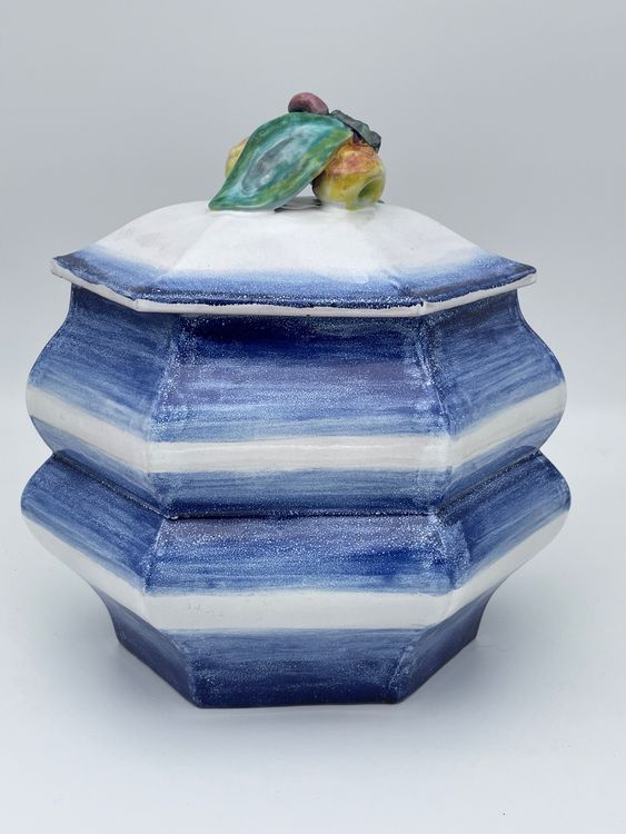 Keramikdose blau-weiss mit Birnen | Kaufen auf Ricardo