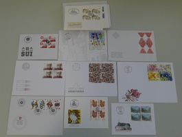 Ersttagsbriefe: 44x bis 2018, neuere FDC mit Viererblöcken!