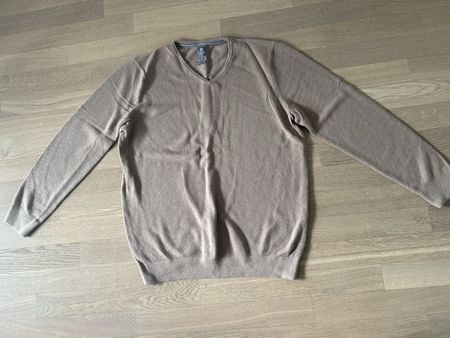 Herren Merino-Wollpullover V-Ausschnitt, XXL, Camel Manor