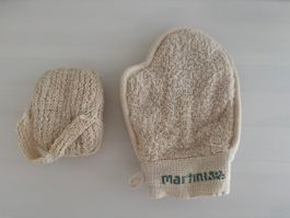 Peeling-Massage-Set: Handschuh und Schwamm