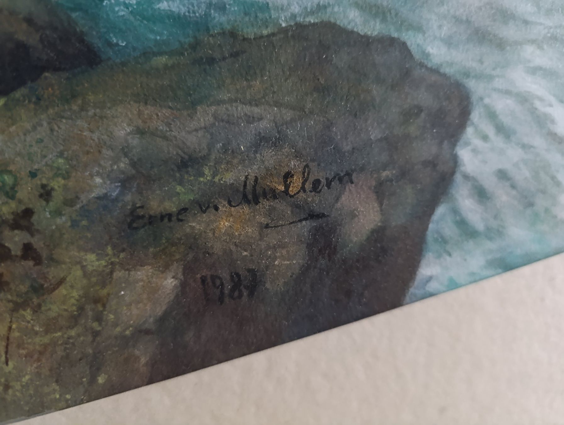 Gemälde: Schönes Aquarellbild Erne v. Mullem ? 1987 – Gebraucht aus Rüthi (Rheintal) von marycsipet 2