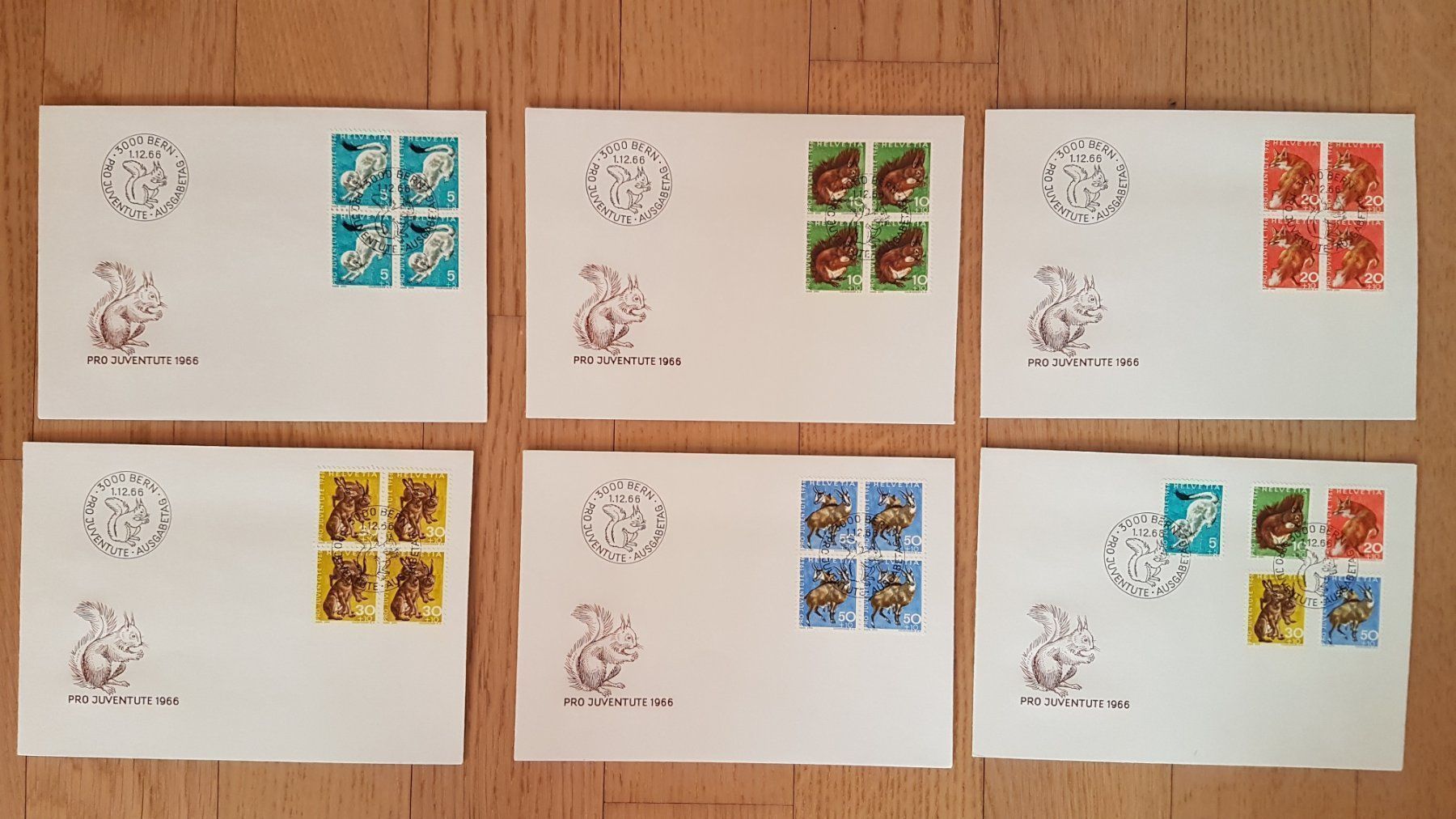 Alle Briefmarken: Serie Ersttagsbriefe Pro Juventute 1965 – Gebraucht aus Niederwil SG von kaseopeia