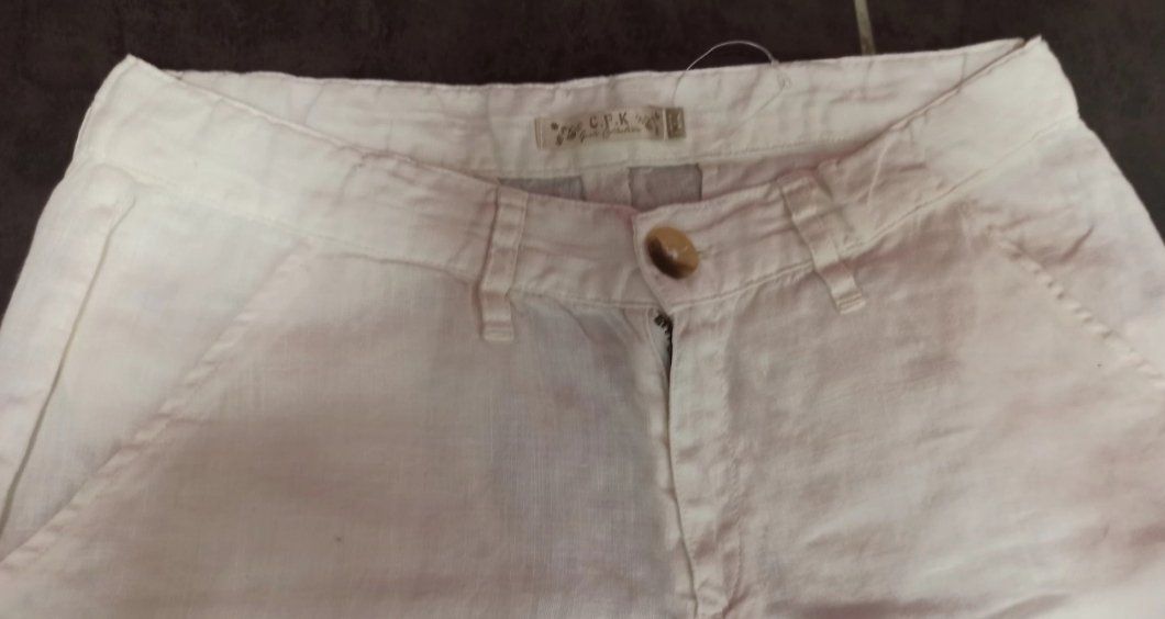 Pantaloni: Pantalon en lin blanc 14 ans neuf – Nuovo e nell'imballaggio originale da Leytron venduto da SoniaGreen 1