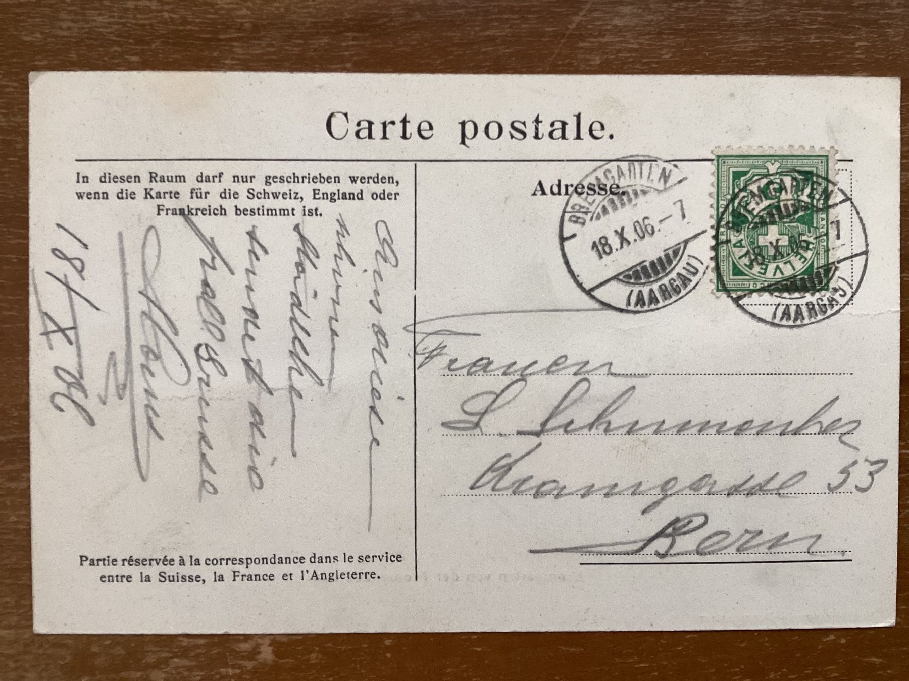 Cartoline postali: AK Bremgarten 1906 – Usato da Zürich venduto da tol_b7c7 1