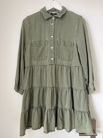 Zara Kleid grün Lyocell Grösse S