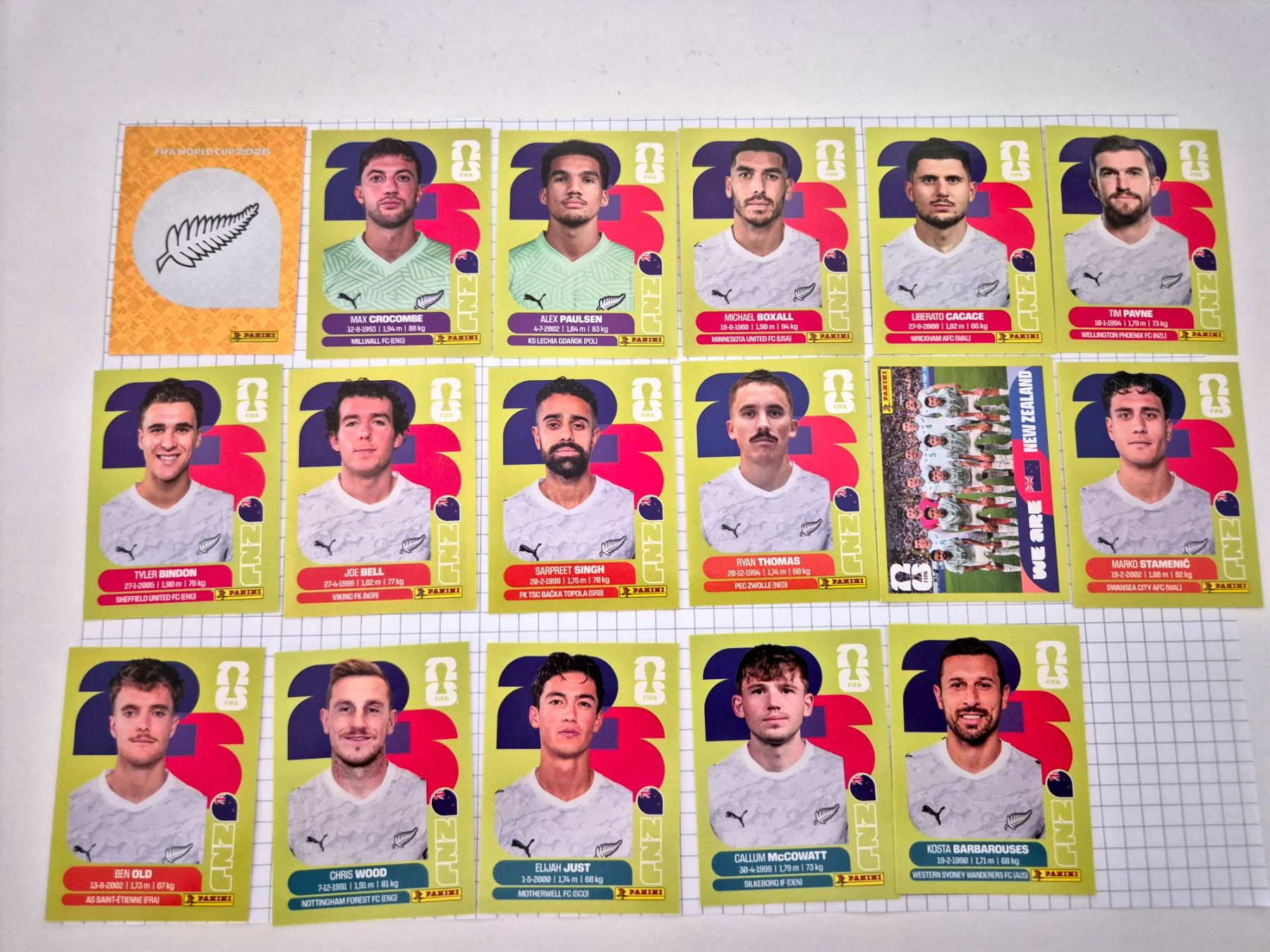 Panini Carte collezionabili: WM Panini Sticker 2026 Team Neuseeland – Usato da Uster venduto da Ausmister12