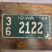 🇺🇸 1964 Vintage U.S. Autoschild - Iowa 36 2122