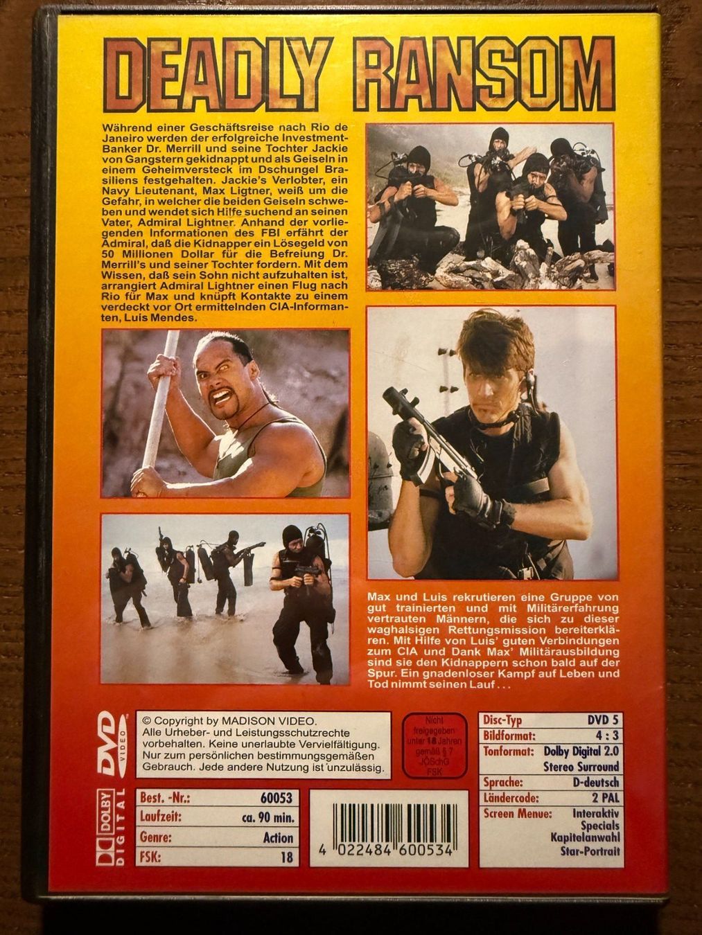 Tutti i DVDs: Deadly Ransom (1998) – Usato da Zürich venduto da FilmFreunde 1
