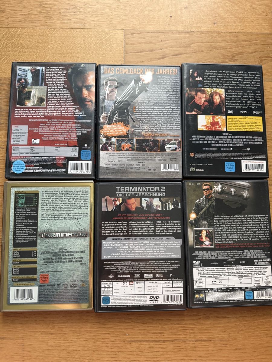 Tutti i DVDs: Arnold Schwarzenegger DVD Set - Terminator, Last Stand, .. – Usato da Kölliken venduto da nerdorado 1