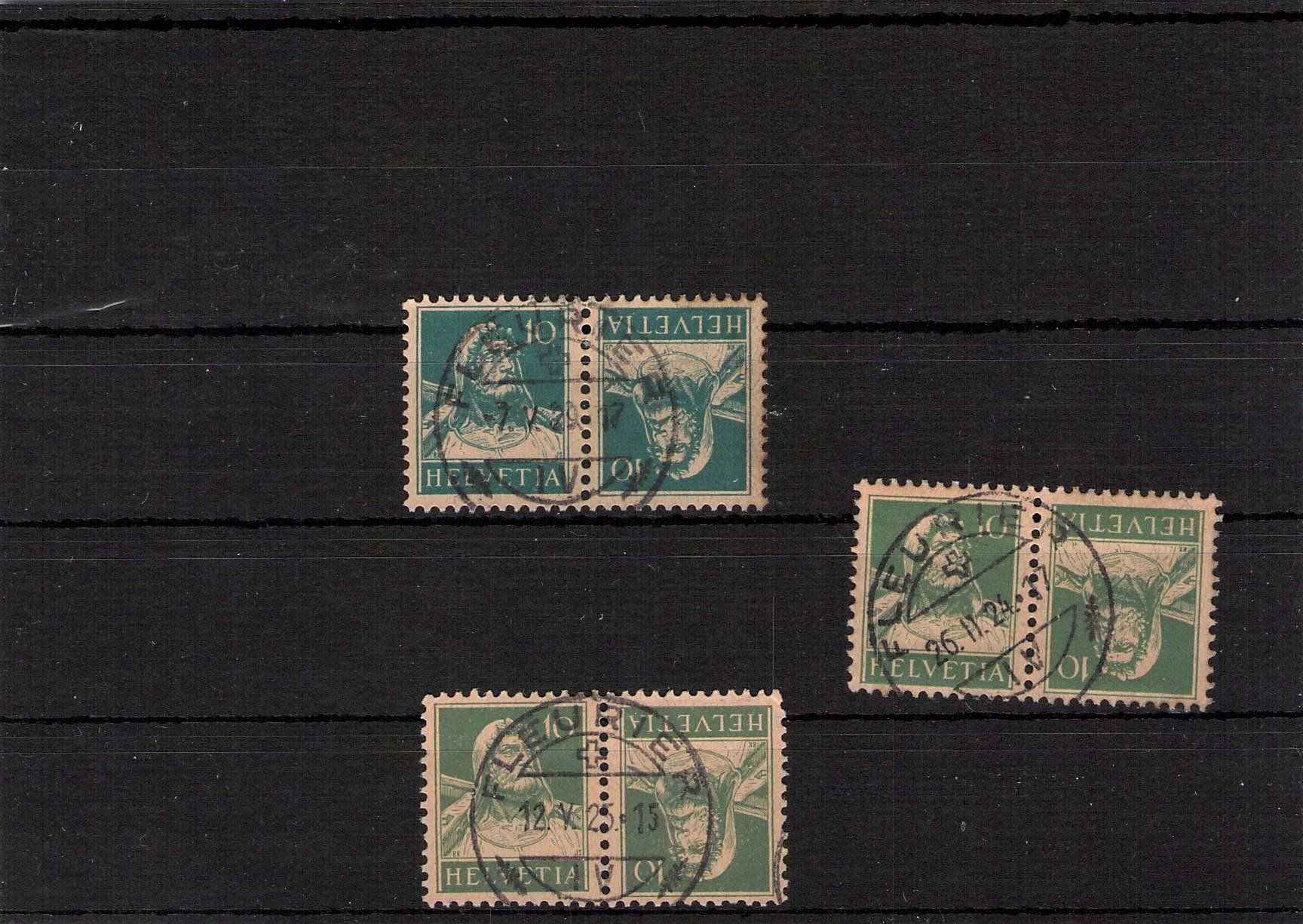 Alle Briefmarken: Fleurier Tellbrust Kehrdrucke – Gebraucht aus Reichenburg von Pipo-67