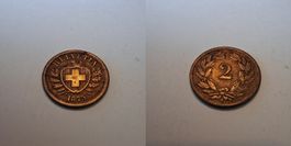 Schweiz 2 Rappen 1875 wenig gebraucht - seltener Jahrgang!