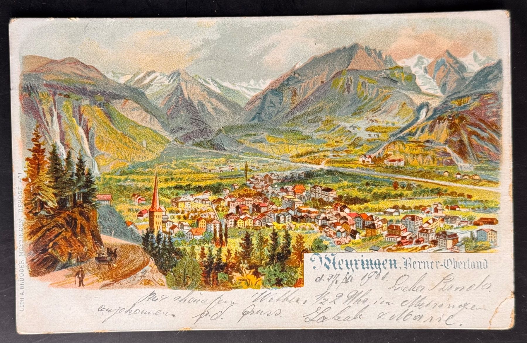 Cartoline postali: Historisches Ansichtskarte Meiringen Berner Oberland – Usato da Andwil SG venduto da Ariisa1234