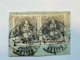 Stehende Helvetia Doppel 40Rp, Stempel ST. GALLEN