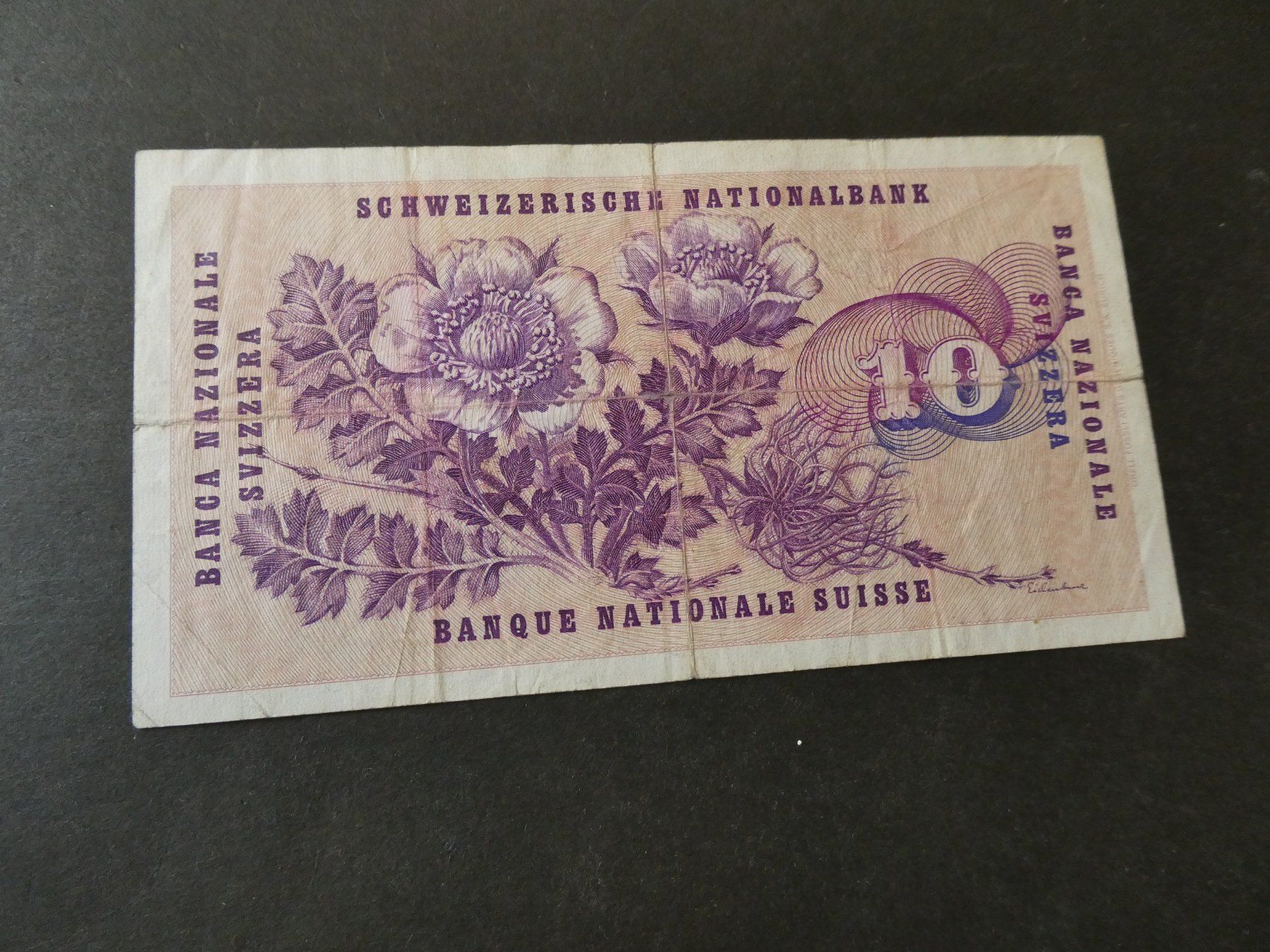 Banconote: Schweiz 1974, 10 Franken – Usato da Hinterforst venduto da Rohusri 1