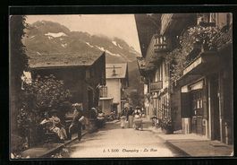 AK Champery, La Rue, Strassenleben, 1913