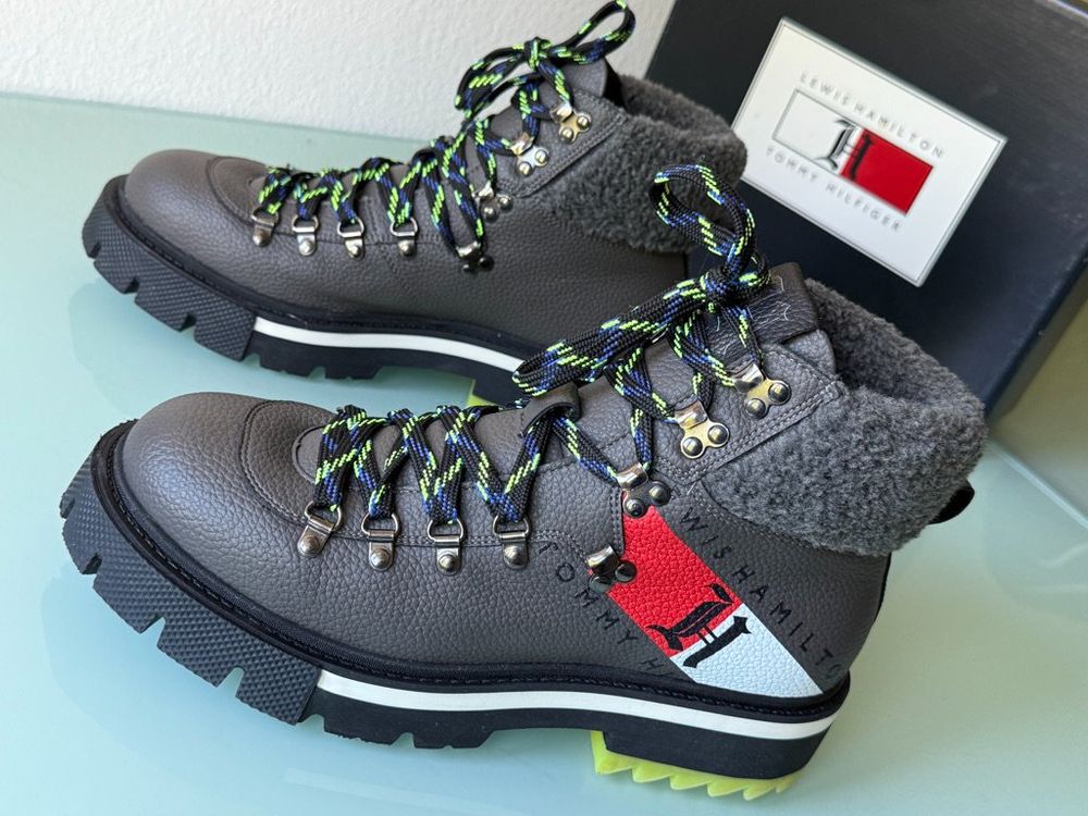 LEWIS HAMILTON x TOMMY HILFIGER Hiking Leder Boots 45 NEUE (Neu (gemäss ...