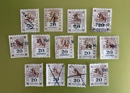 13 Fiskalmarken Kanton Bern 20 Centimes