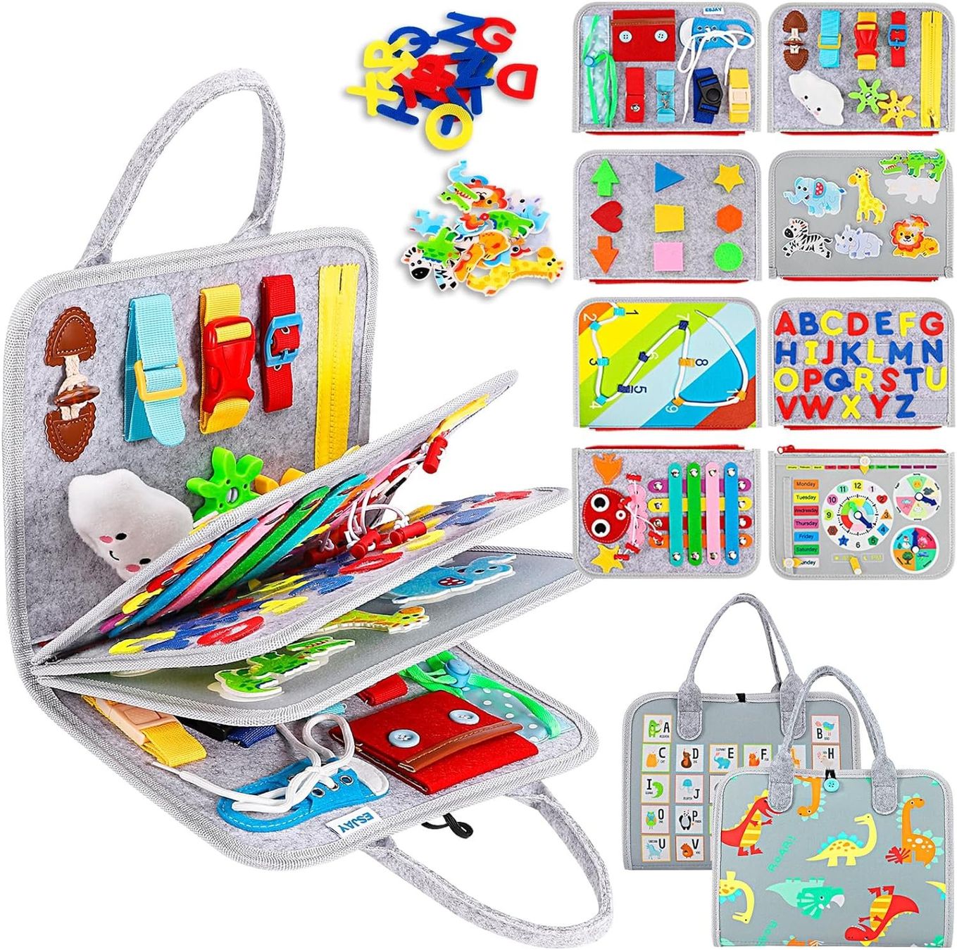 Busy Board Montessori Spielzeug Activity Board Grau Geschenk (Neu