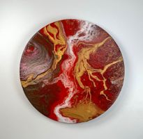 Acryl-Flüssigmalerei, kreisförmig