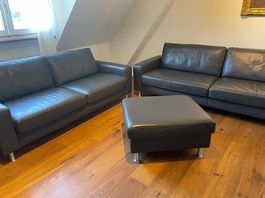 Ewald Schillig (E3) Echtleder-Sofa Set (3er + 2er)