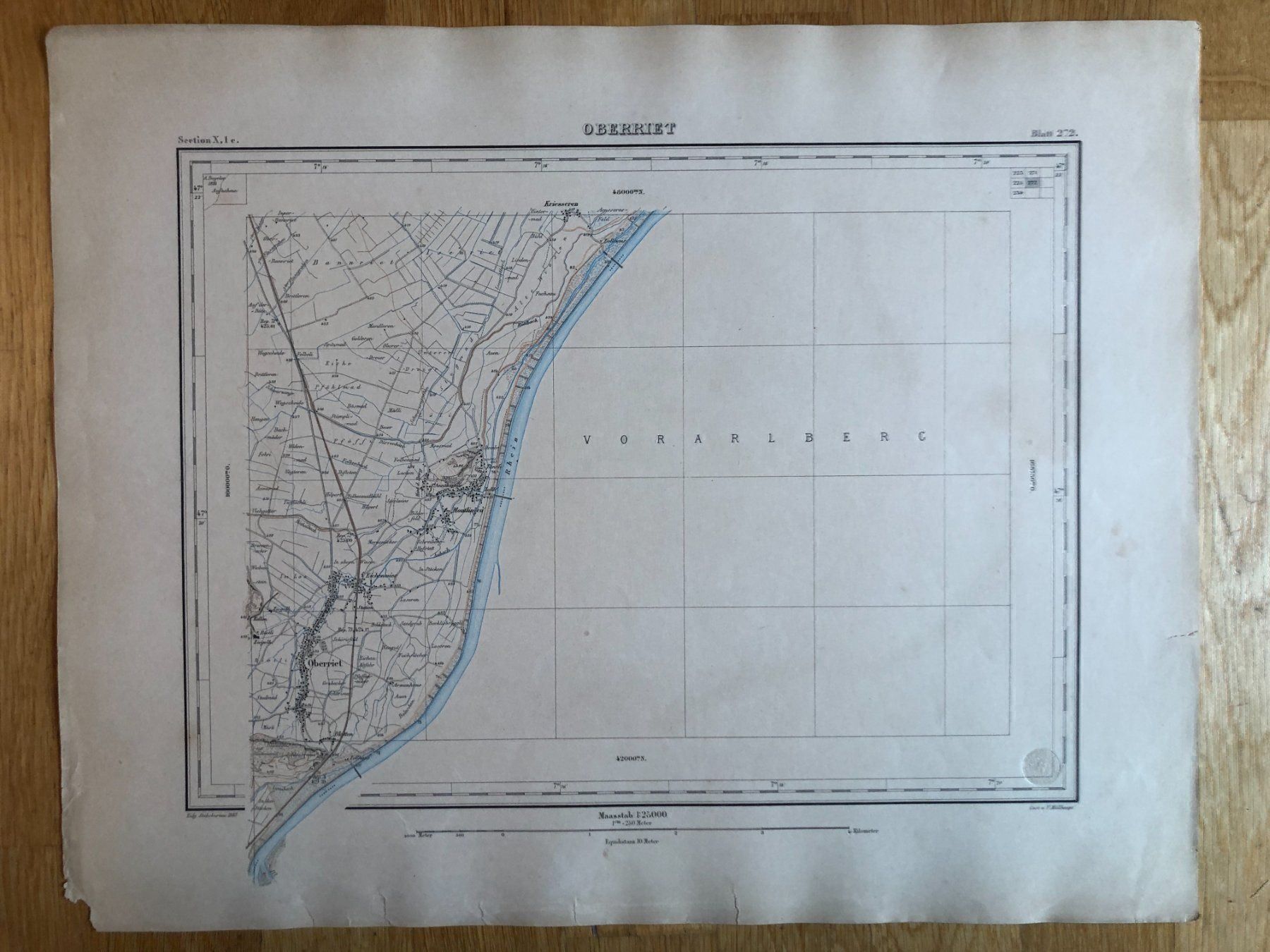 Landkarten & Atlanten: Siegfriedatlas Bl. 272: Oberriet 1887 – Gebraucht aus Zürich von allp