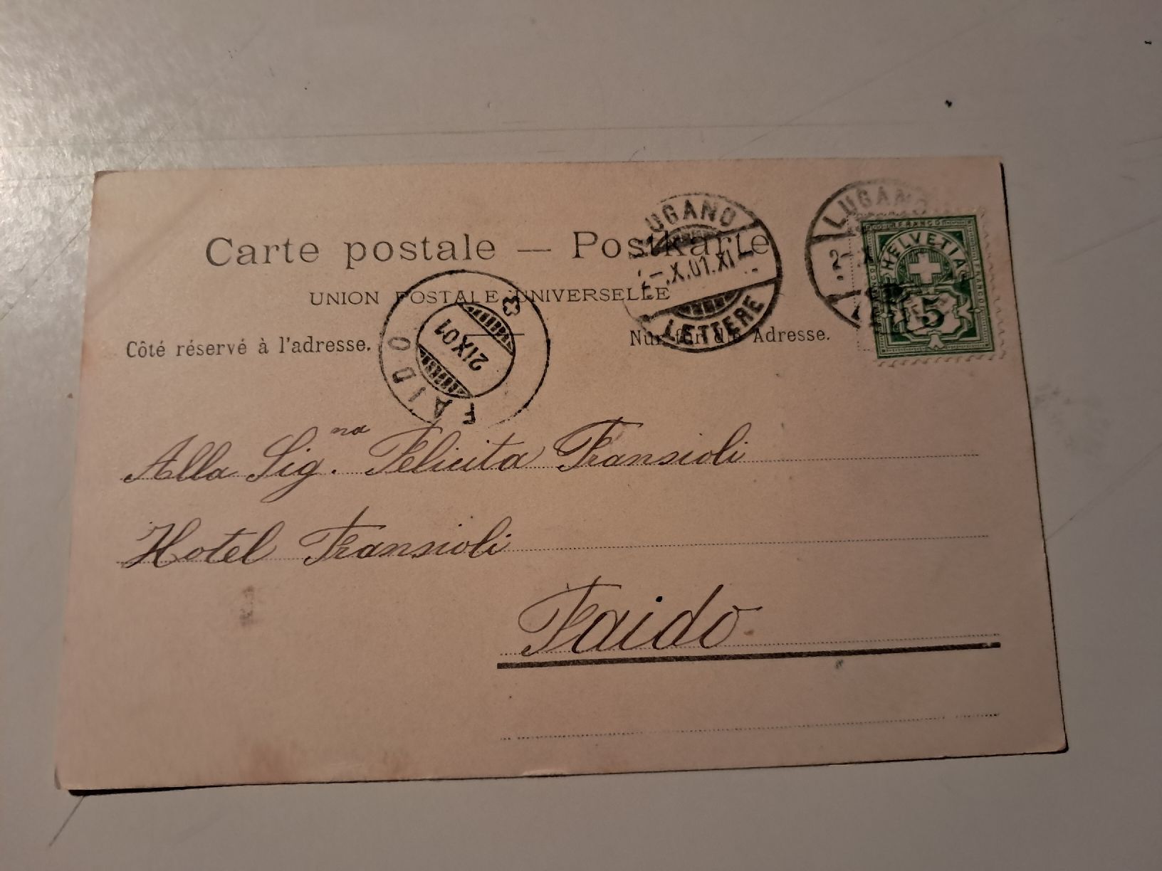 Cartoline postali: Piazz Riform Lugano – Usato da Gorduno venduto da ema_7yhp 1