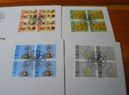 Set Pro Patria 1993, FDC Satz, Einzel + 4erblocks, 9 Belege