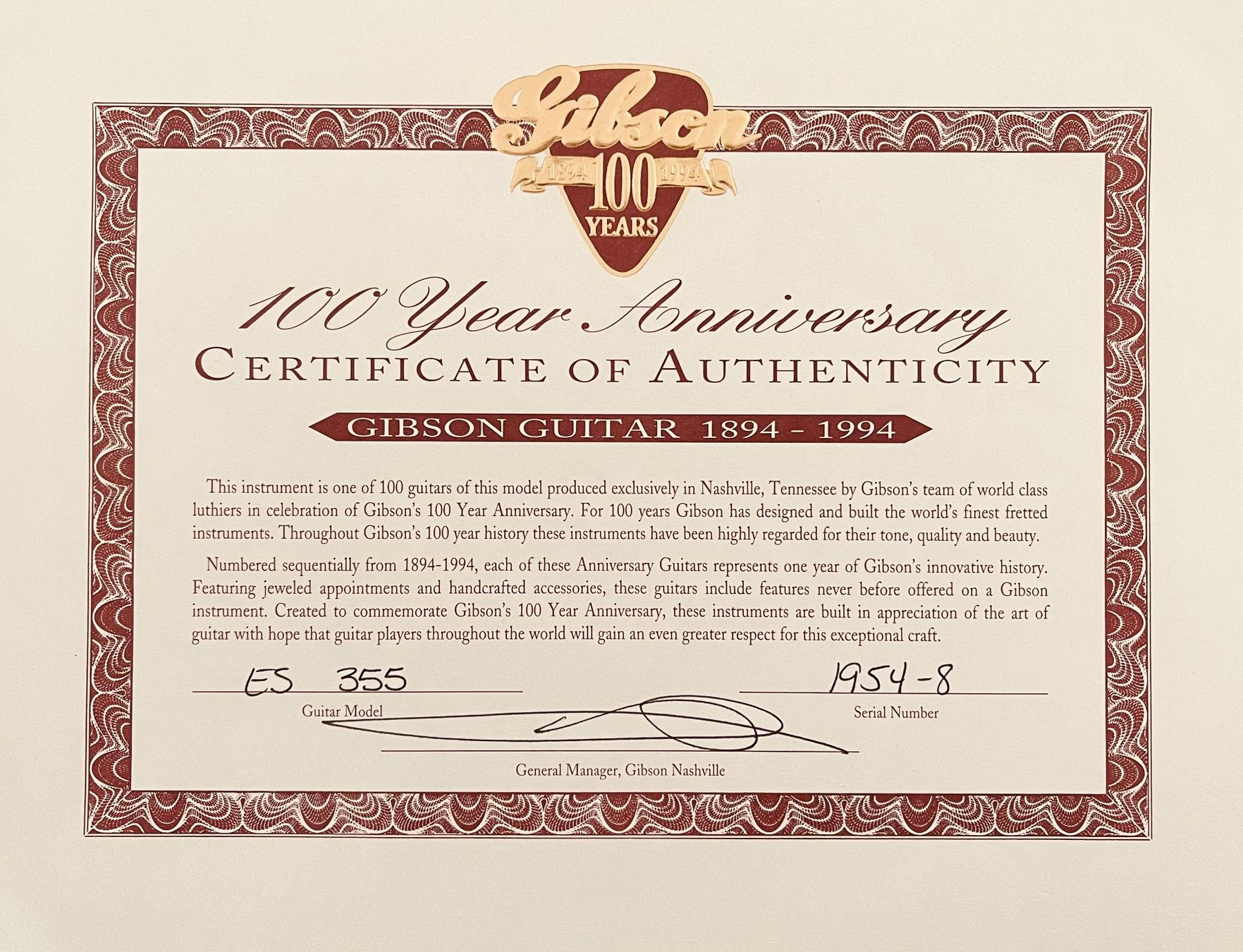 Gibson Strumenti musicali: 1994 Gibson ES 355 Centennial 100th Anniversary Sunburst – Nuovo (secondo la descrizione) da Vaduz venduto da ste_2s6w 2
