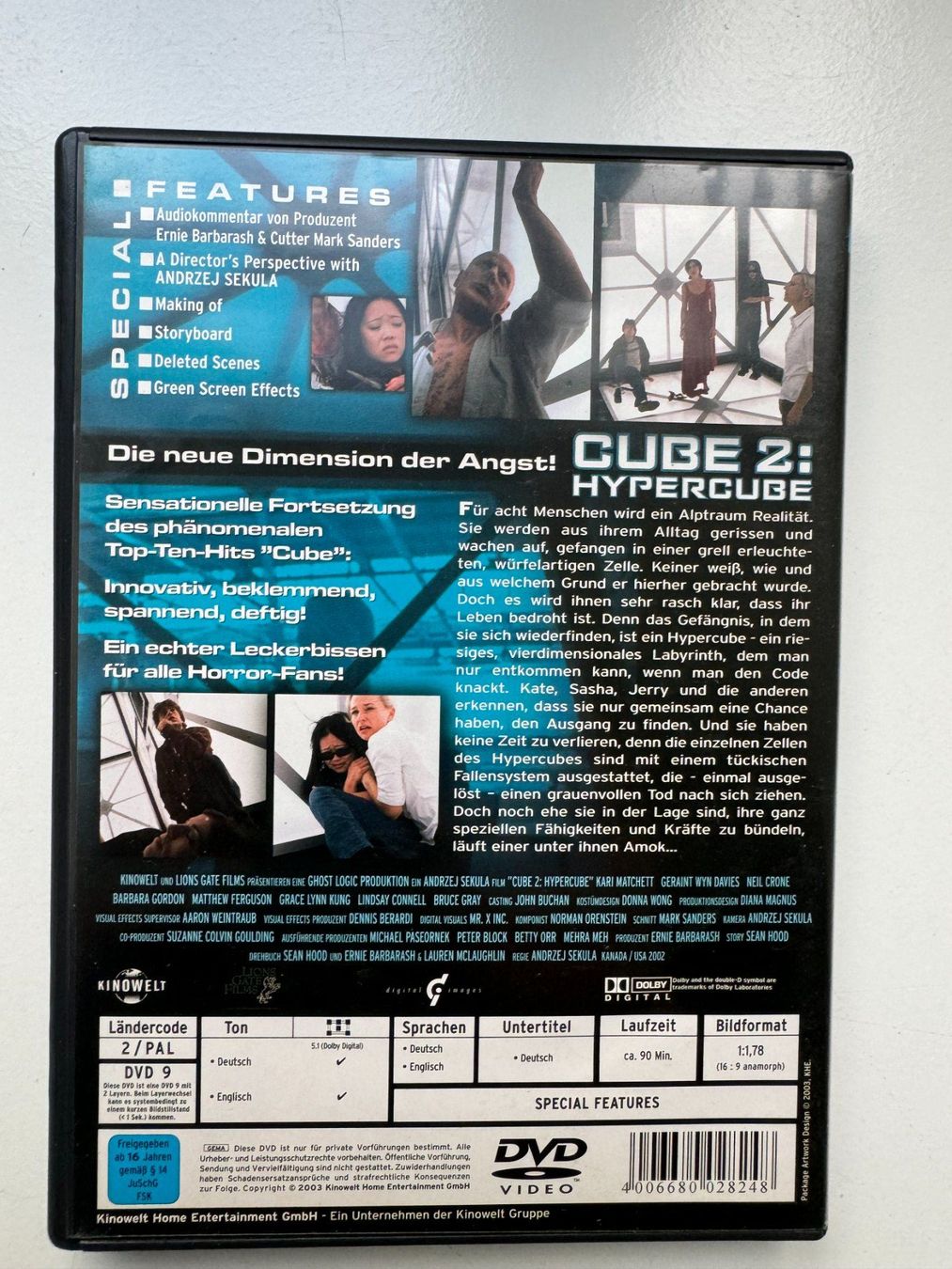 Tutti i DVDs: CUBE Teil 2 – Usato da Rapperswil SG venduto da Boadioz 1