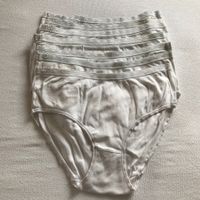 Damen Slips, Baumwolle, Weiss, Gr. M/L, 7er Pack