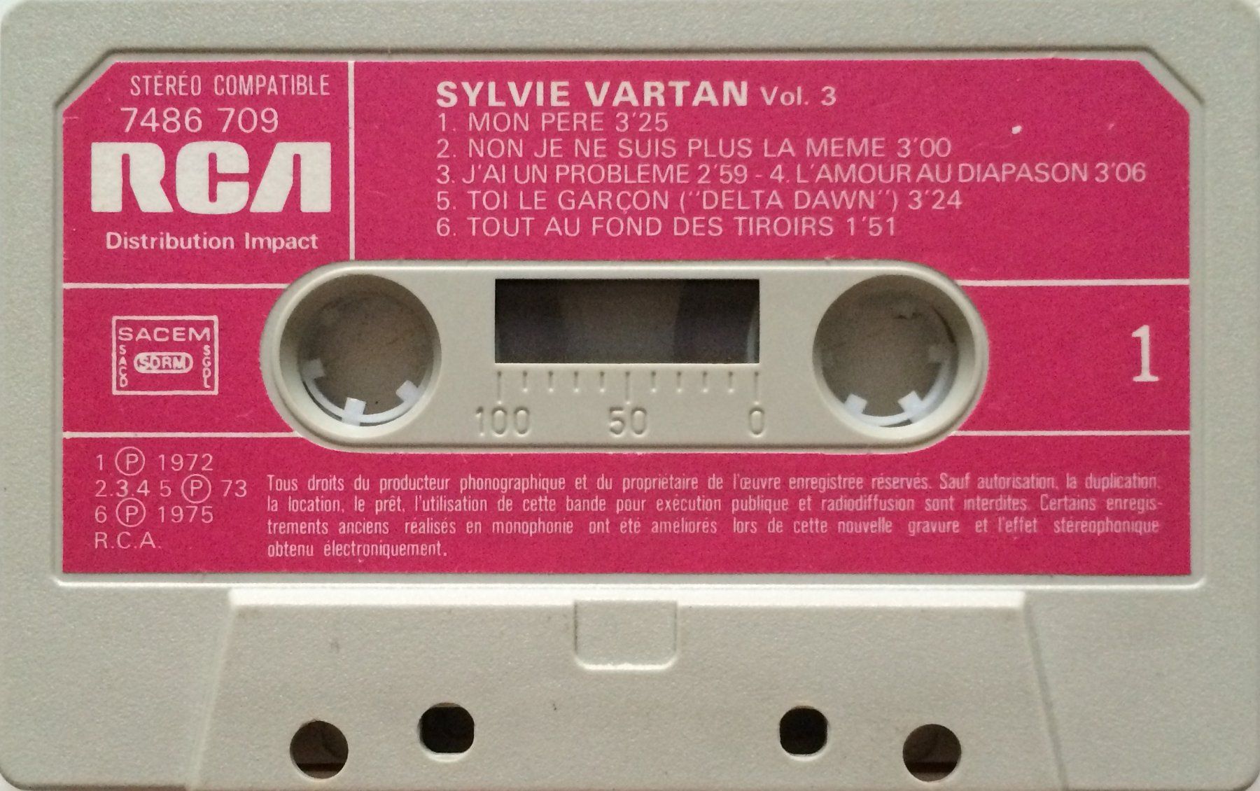 Musicassette: SYLVIE VARTAN / JOHNNY HALLYDAY - VOLUME 3 – Usato da Bottens venduto da hotter-than-hell 2