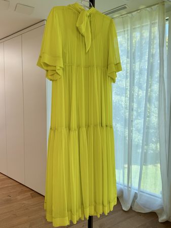 New H&M Long Dress Neon, Lime Green, Size S