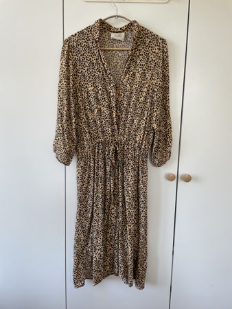 Second Female Midi-Kleid mit Leo-/Punkte-Print – Gr. M