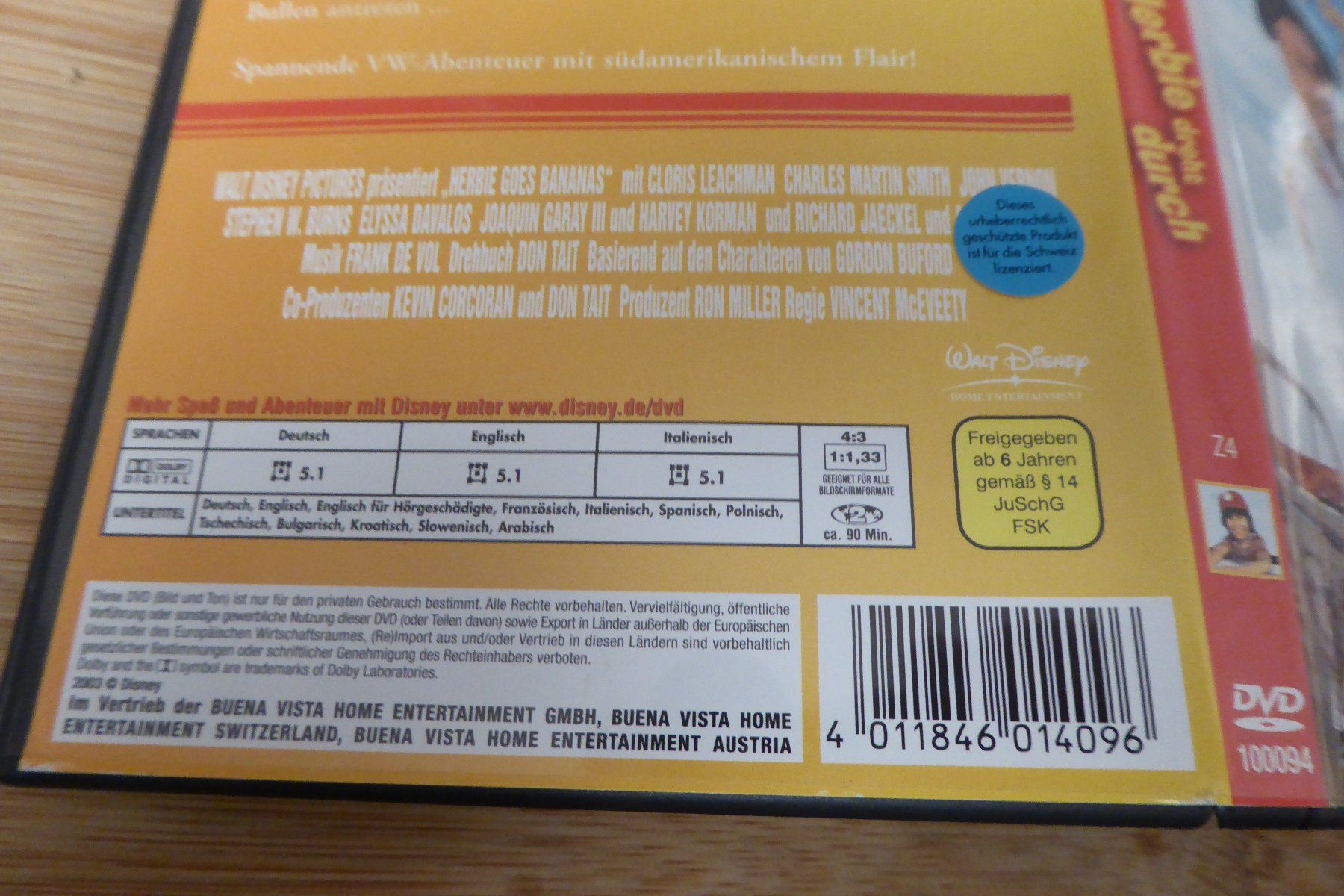 Alle DVDs: DVD Walt Disney Herbie dreht durch – Gebraucht aus Allschwil von Summelsarium 2
